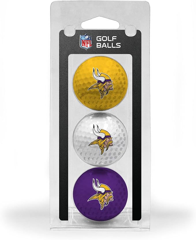 Team Golf NFL Regulation Size Golf Balls, 3 Pack, Full Color Durable Team Imprint