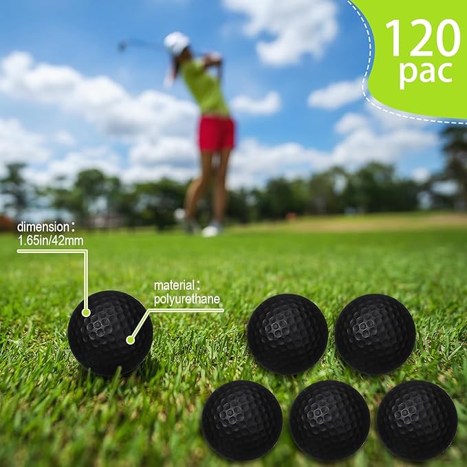 Yilloog 120 Pack Foam Golf Practice Balls Bulk, Soft Foam Balls for Golf Practice, Realistic Feel and Limited Flight Training for Indoor or Outdoor Party