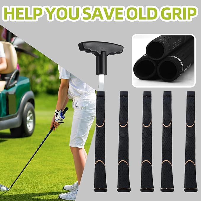 Golf Grip Removal Tool, 12" V-Groove Grip Remover Saver for Standard Length Swinging Grips, High-Carbon Steel Golf Club Regripping Kit, Golf Supplies, Golf Grip Kit, Grip Repair Tool
