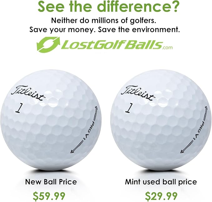 LostGolfBalls - Titleist Pro V1 Golf Balls in Good Condition, AAA Quality, Recycled Used Golf Balls, On The #1 Ball in Golf, White