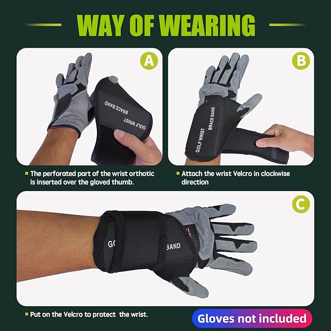 Golf Wrist Training Aid, Golf Swing Training Aid,Adjustable Golf Wrist Brace, Wrist Band for Swing Correction, Alignment Practice Tools for Golf Beginners, Fit Left Hand, Large, Black
