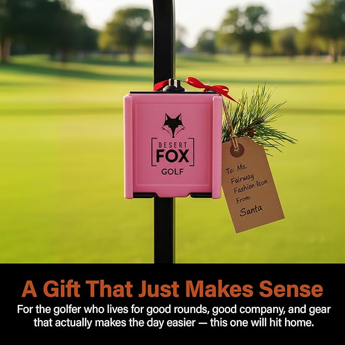DESERT FOX GOLF Phone Caddy – Adjustable Golf Cart Phone Holder with Secure Strap for Hands-Free GPS & Golf Apps – Universal Fit