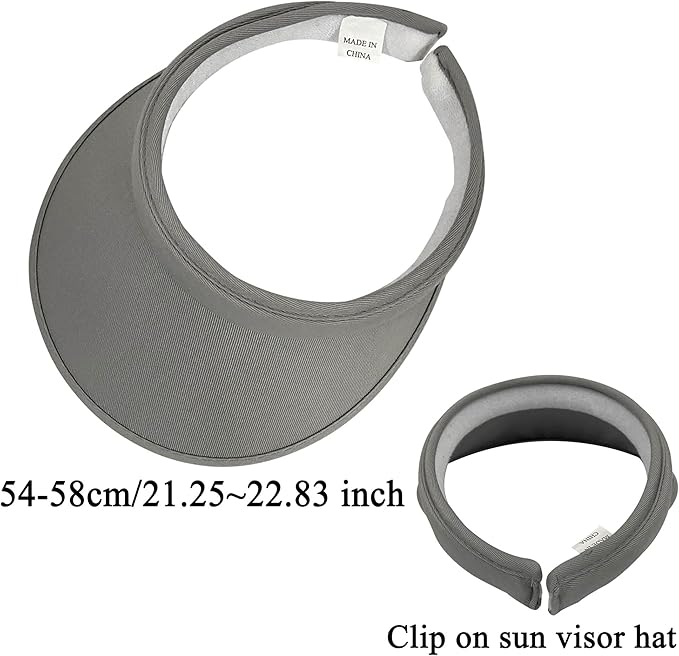 2 Pack Sun Visor Hats Women Men Clip On Wide Brim Visors Hat Outdoor Sports Golf Beach Travel Tennis Caps
