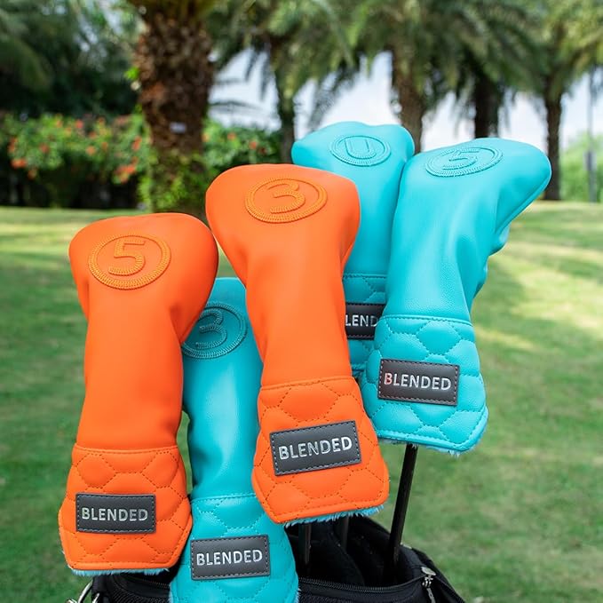 Golf Club Head Covers, Driver Covers Fariway Wood Covers Hybrid Head Covers 3 Wood Headcover Leather Golf Headcover with Number Tag for Scotty Cameron Odyssey Taylormade