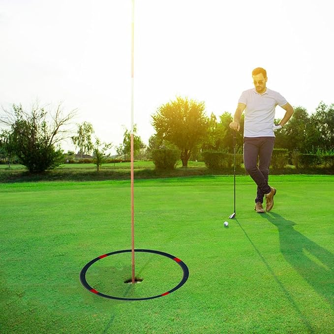 Golf Hole Target Rings - Chipping Aid Circles, Practice Alignment Tools | Foldable Putting Zone Markers, Lightweight Swing Training Equipment, Target Kit with Scenario for Backyard Lawn, Indoor Green