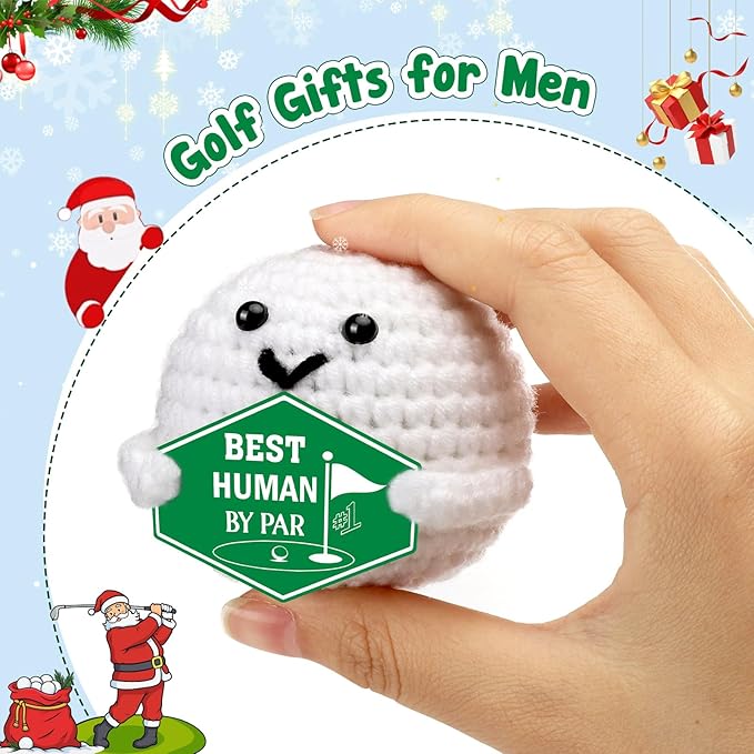 Valentines Golf Gifts for Men – Funny Gag Crochet Golf Ball Accessories Valentine's Day Birthday Emotional Positive Support for Boyfriend Him Women Golfers Coworker Friend Male Grandpa