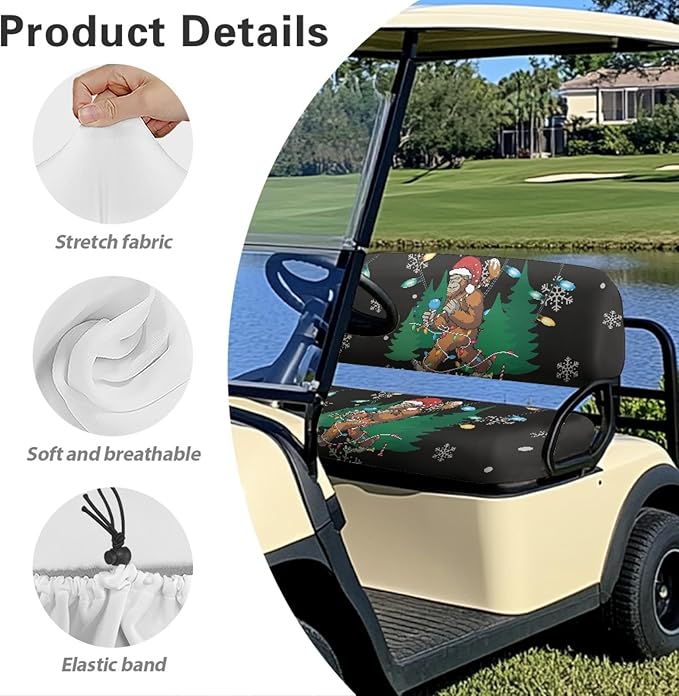 Fashion Print Golf Cart Seat Covers 2 Passenger Golf Cart Backrest Cover Golf Cart Seat Towel Gift for Friends