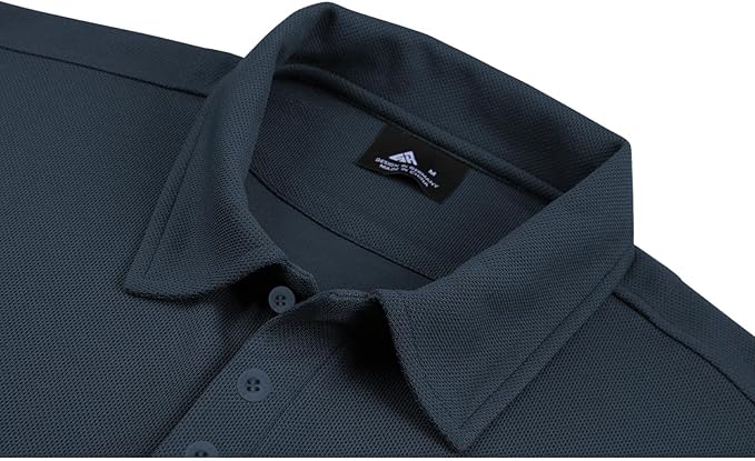Men's Long Sleeve Polo Shirts 3 Button Down with Pocket Classic Golf Breathable Solid Color Designed Collared Casual Tee
