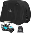 Golf Cart Cover Compatible with Yamaha EZGO Club Car, 2/4/4+2 Passengers Golf Cart Cover with Three Zipper Doors, Water Resistant Polyester Fabric for All-Weather Protection