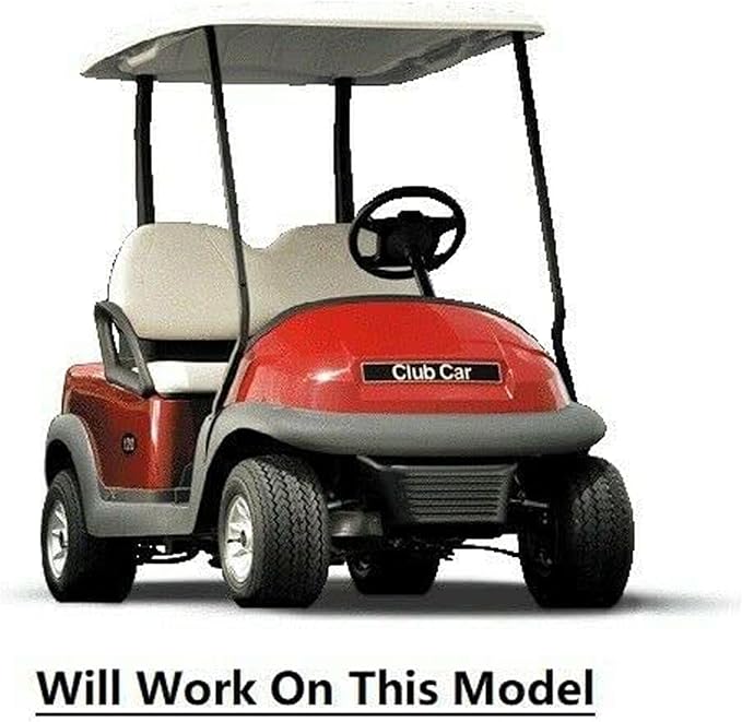 Huskey 2PCS Golf Cart Front Seat Cover for Club Car Precedent 2004+ G&E Models Custom Two Tone Black/Orange Diamond Stitching with Orange Piping,Marine Grade Vinyl Material,Staple On Design