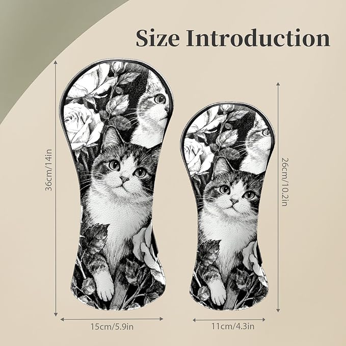 Golf Head Covers Leather Driver Headcover, Premium Golf Club Covers with Anti-Scratch Lining 1/3/5 Wood Head Covers for Golf Clubs for Women Men