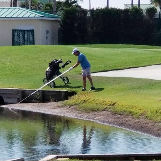 HOW TRUE Golf Ball Retriever, 15ft 18ft Aluminum Alloy Golf Ball Retriever for Water Telescopic Golf Ball Picker Upper, Golf Accessories for Men