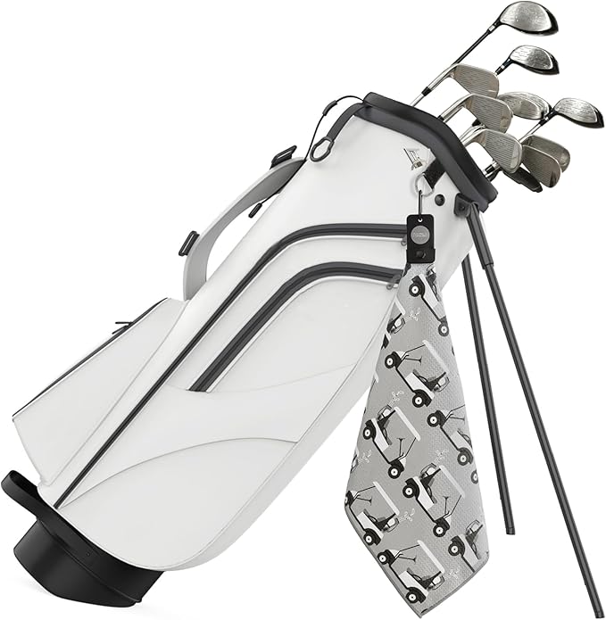 Magnetic Golf Towels for Golf Bags with Clip & Ultra Strong Magnet - Waffle Weave Microfiber Towel for Secure Hold on Bags & Carts - Ideal Club Cleaner & Accessories - Golf Cart