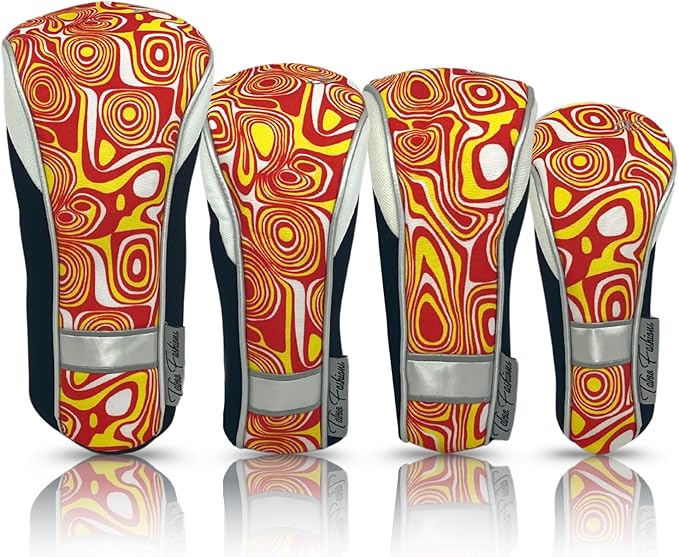 Taboo Fashions Monaco Golf Club Covers for Women - Numbered Golf Headcovers Set for Driver, Fairway and Hybrid Clubs - Weather Resistant, Pack of 4