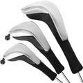 FINGER TEN Golf Club Head Covers Woods Driver Fairway Hybrid 3/4/5 Set, Headcovers Men 1 3 5 7 X Interchangeable Number Tag, Fit All Wood Clubs