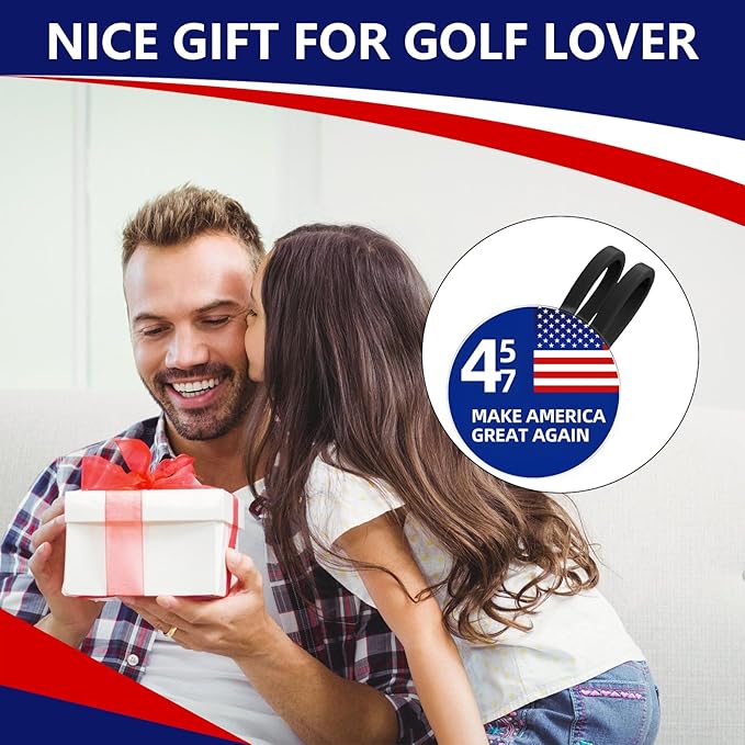 Funny Patriotic Golf Ball Marker with Magnetic Hat Clip - Golf Accessories Golf Gadgets for Golfers Golf Lovers