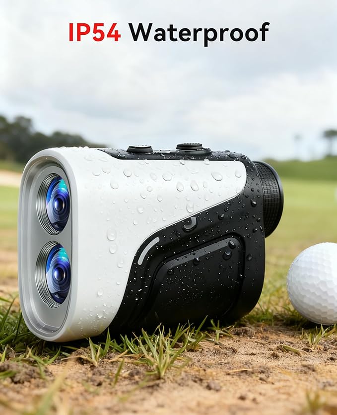 Range Finder Golf, 1200 Yards Rangefinder with Slope, Magnetic Stripe, 7X Magnification, IP54 Water Resistant, Rechargeable Battery, Flag Pole Locking Vibration, Golf Accessories for Men Women