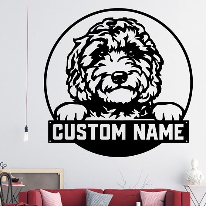 Custom Golden Doodle Metal Sign, Unique LED Lights Home Decor, Personalized Wall Art for Dog Lovers, gift for Pet Owners, Indoor or Outdoor Hanging Decoration