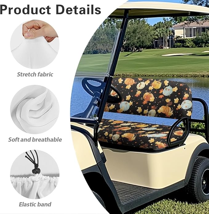 Fashion Print Golf Cart Seat Covers 2 Passenger Golf Cart Backrest Cover Golf Cart Seat Towel Gift for Friends