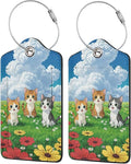 TSA Approved Luggage Tags for Suitcases Cat and Flower 2 Pack Funny Leather Carnival Cruise Airport Cute Travel Name Tags Golf Bag tag Ships Essentials Privacy Cover ID Label for Women Men