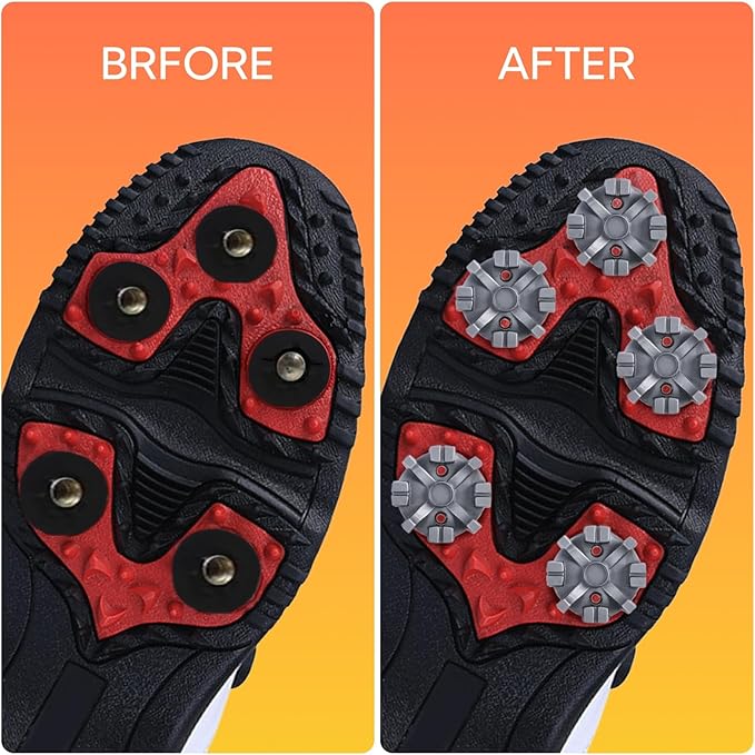51 Piece Golf Spikes, Golf Cleats Replacement with Cleat Spanner, Metal Thread Screw 6 mm Soft Pins Stud for Lawn Cricket Shoes Players