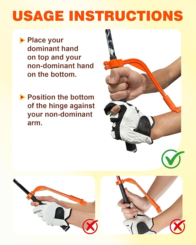 Golf Swing Trainer Aid, Adjustable Golf Training Wrist Aids Hinge, Silicone Golf Swing Correcting Trainer Accessories Tool, Golf Practice Equipment Gifts for Golfers, Beginners and Players