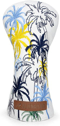 Golf Club Head Covers 3 Wood Headcover Hawaii Coconut Tree Style Elegant Embroidery Premium Leather Waterproof Driver Cover Fairway Wood Cover Hybrid Cover with Number Tags