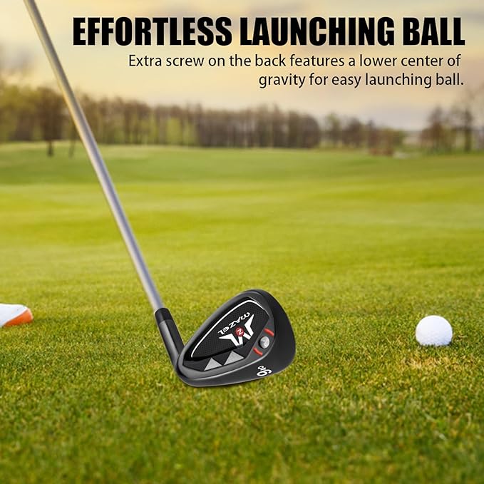 MAZEL Men Golf Iron Set (9PCS) or 1,2,3,4,5,6,7,8,9,Pitching Wedge,Sand Wedge with Steel Shafts for Right Handed Golfers