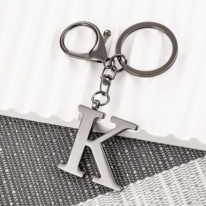 LAXPICOL Gold Letter A-Z Keychain for Women Bag Charms Purse Charms For Handbags Metal Alphabet Initial Letter Keychain