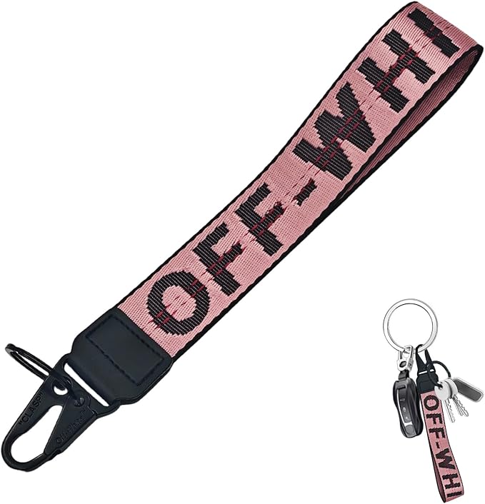 Fashionable Car keychain, Fabric Wrist Strap With Key Ring, Can Be Used To Hang Car key chain, Wallets, Jeans Decorations, Key Chain Accessories(Pink)