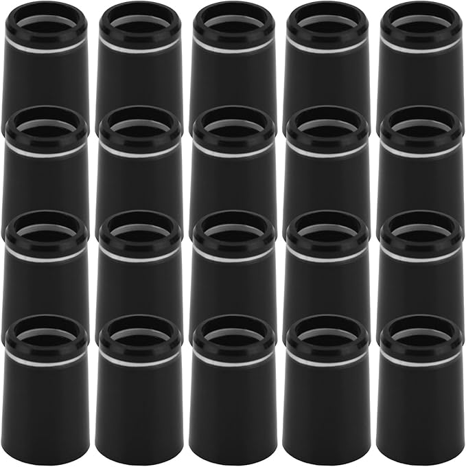 Golf Club Ferrules, Black .370 Golf Iron Ferrules with Double Chrome Rings for Taper Head Iron and Wedge Shafts