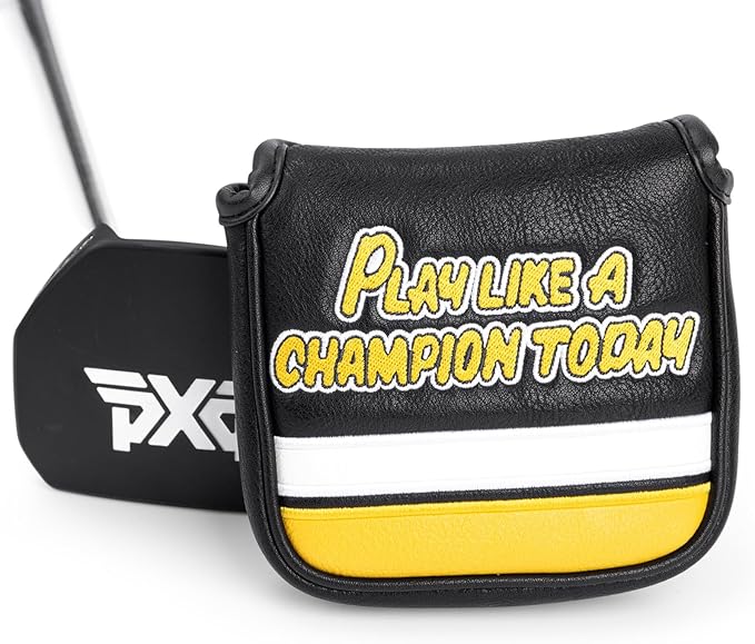Golf Club Head Covers Premium Leather Golf Driver Fairway(FW) Wood Hybrid(UT) Covers with Number Tags, Golf Mallet Putter Cover Play Like A Champion