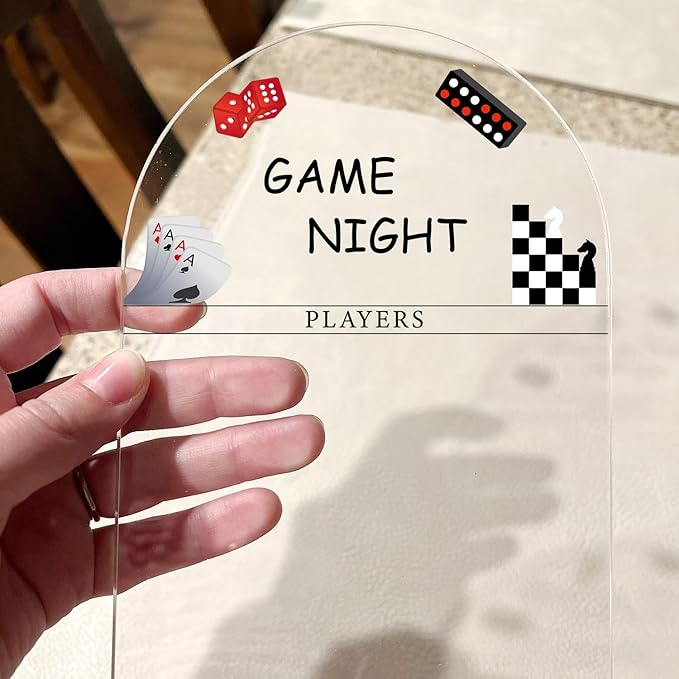 Personalized Family Game Night Scoreboard – Custom Dry Erase Score Tracker Board with Marker, Reusable Acrylic Game Scoreboard (5”X7“)
