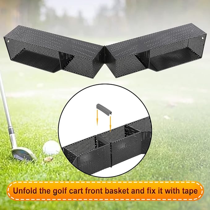 XUANYUDG0769 Golf Cart Front Inner Basket Mesh Storage Tray Organizer Extended Additional Storage for Golf Carts