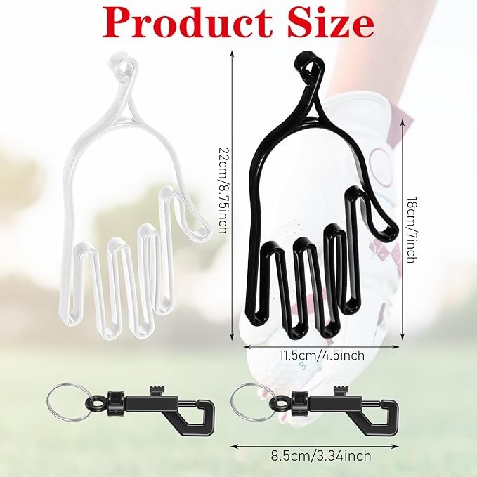 2 Pcs Golf Gloves Stretcher Support Frame Golf Gloves Stretcher Holder Hanger Keeper Dryer Shaper Tool Plastic Keeper Support Rack Holder Dryer Hanger Frame with Hanging Hook for Men Women Golfer