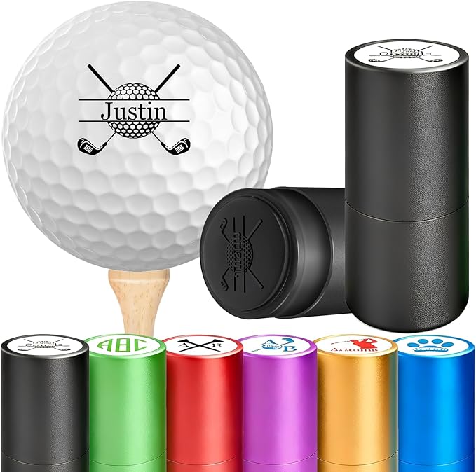 Custom Golf Ball Stamp Marker Personalized Golf Ball Name Logo Quick-Dry Self-Inking Stamper Golf Gift for Men Golfer Dad