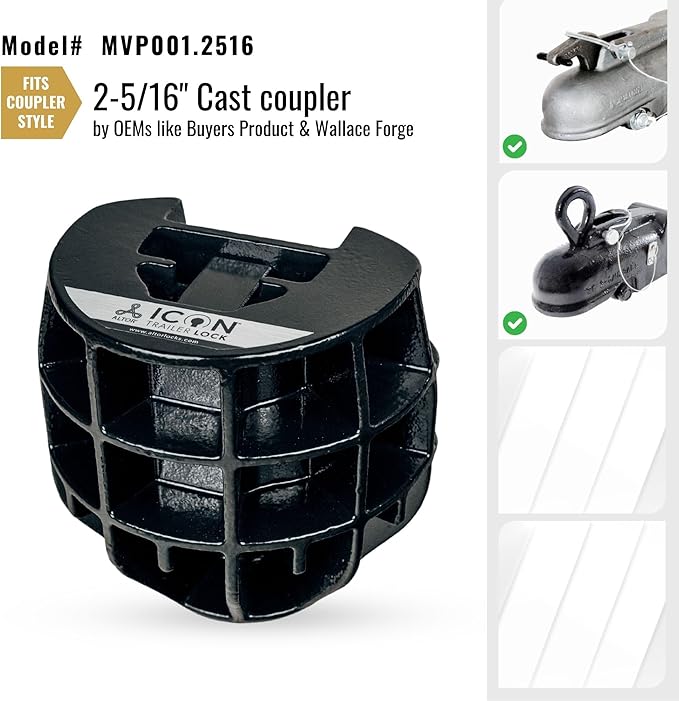 Altor ICON Trailer Lock for 2-5/16 inch couplers | Secures high Value Utility Trailers/Travel Trailers/RV/Boat/Toy Haulers