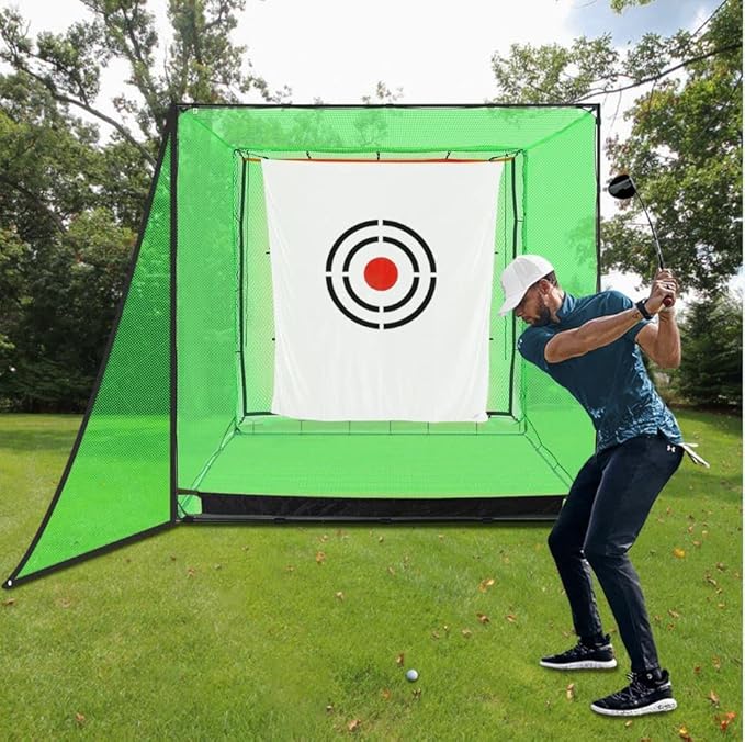 Golf Target Hitting Cloth - 6 X 5 FT White Fast Setup Sturdy Practice Trainers Basement Yard for Golfers Adults Players Teens Gifts