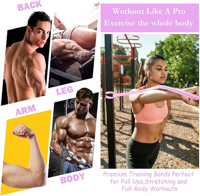 8 Pcs Resistance Bands Pull up Bands Pull up Assistance Bands Exercise Workout Bands for Working Out Muscle Training Physical Therapy Muscle Training Men and Women