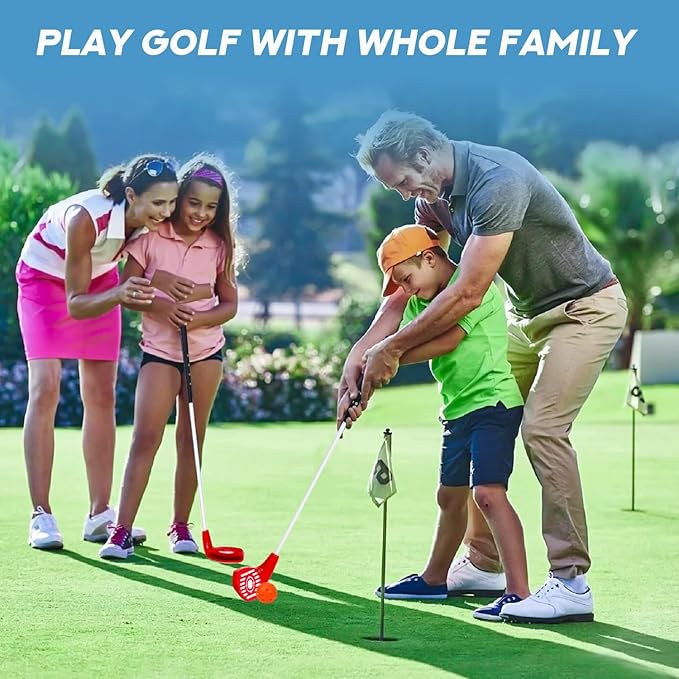 Backyard Outdoor Golf Club Set with Oversized Club Heads for Golf Game with Bucket, Perfect for Hit Plastic or Foam Balls in Sand Grass Yards Beach & Parks 2 Pack