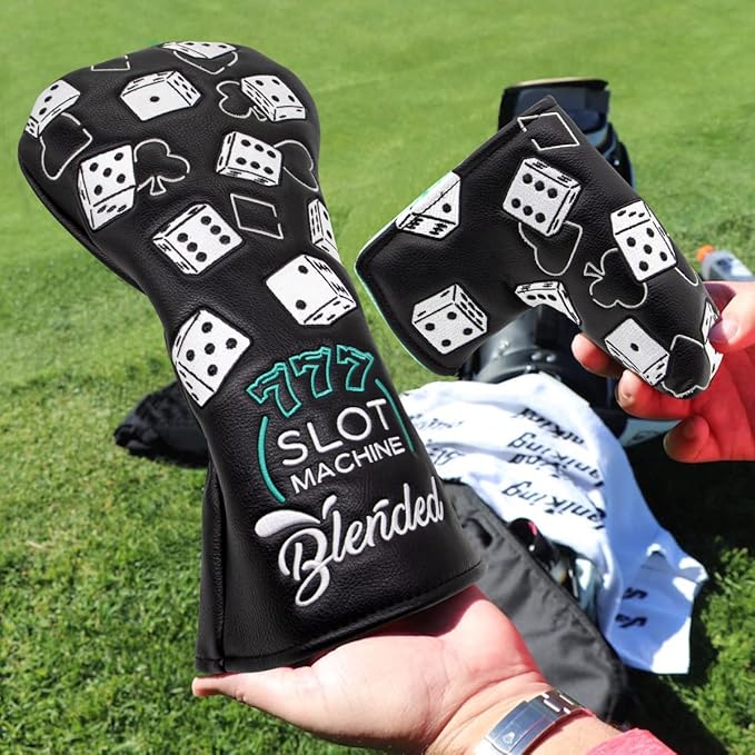 Golf Club Covers Lucky 777 Blade Putter Headcover Golf Driver Covers Fairway Wood Headcover Hybrid Head Cover Blade Putter Cover Leather 3 Wood Headcovers Golf Headcovers for All Brand