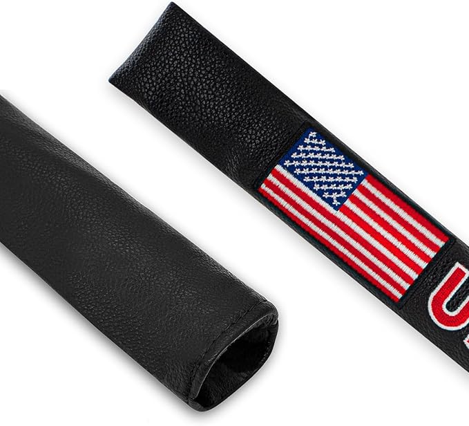 Golf Alignment Stick Cover Premium Leather Perfect Cover for Alignment Sticks Classic Blank Direction Rod Design Alignment Sticks Holder Golf Club Protector.