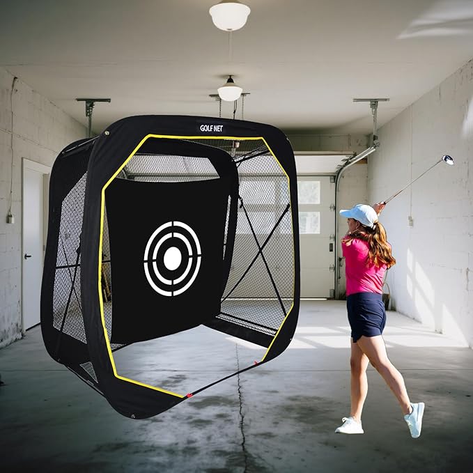 Golf Pop-Up Practice Net: 6x6x3ft Portable for Backyard Training Garage Use Youth Men Women Driving Range Gift