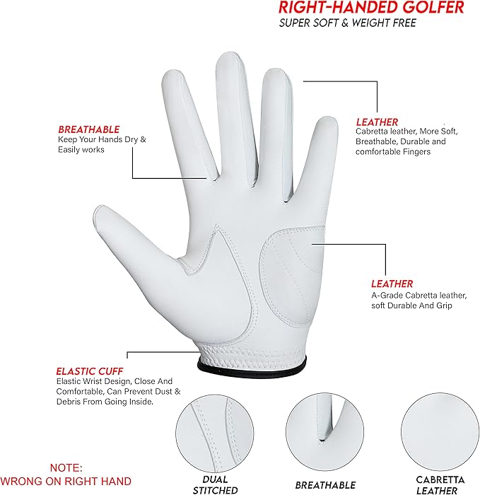 Cabretta Golf Gloves for Men, Leather Golf Gloves, Golf Gloves, cabretta Leather Gloves, Golf Accessories, Golf Gloves for Men, Professional Golf Gloves, Amateur Golf Gloves