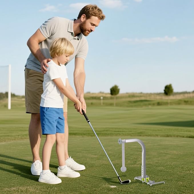 Golf Swing Trainer, Portable Golf Training Aid, Durable Golf Practice Equipment With 5 Adjustable Height, Indoor Outdoor Golf training equipment Accessories, Golf Gifts for Men women Golf lovers