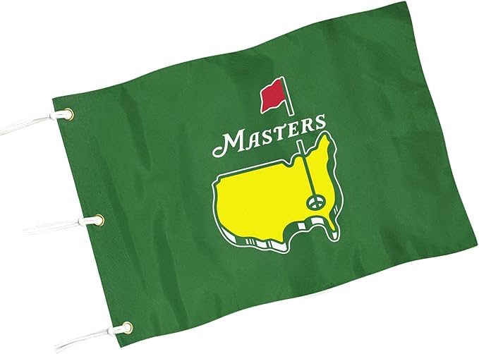 Golf Flag with Grommets, Double-Side Printed Augusta National Flag, 420D Nylon Golf Pin Flags, Putting Green Flags for Golf Course Driving Range Collection, 14" H x 20" L, Green