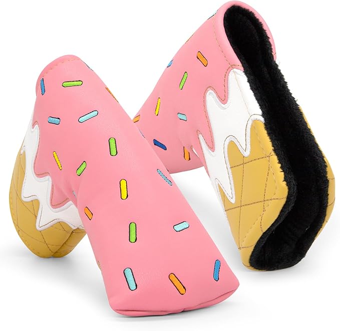 Golf Wood Head Covers Driver Cover 3 Wood Headcover Hybrid Head Covers Embroidery Ice Cream Design Golf Club Headcovers Leather Hand-Made Wood Head Cover
