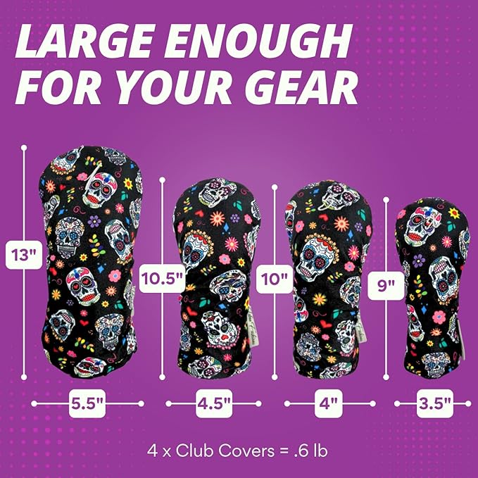 Taboo Fashions Resort Collection Golf Club Covers for Women - Numbered Golf Headcovers Set for Driver, Fairway and Hybrid Clubs - Weather Resistant, Pack of 4