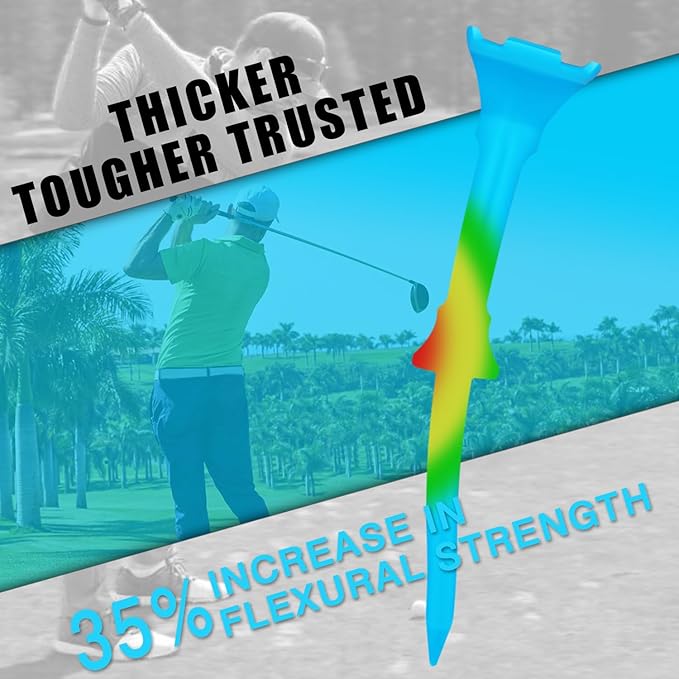 High Perfomance Material Golf Tees, Unbreakable & Stability Professional Golf Tees, Perfect Tee Height at Every Shot Golf Tees