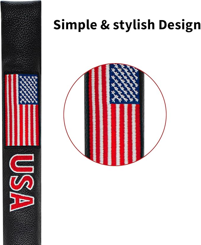 Golf Alignment Stick Cover Premium Leather Perfect Cover for Alignment Sticks Classic Blank Direction Rod Design Alignment Sticks Holder Golf Club Protector.